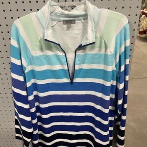 T by Talbots XL UPF 50 Activewear Top Quarter Zip Sun Swim Ourdoors